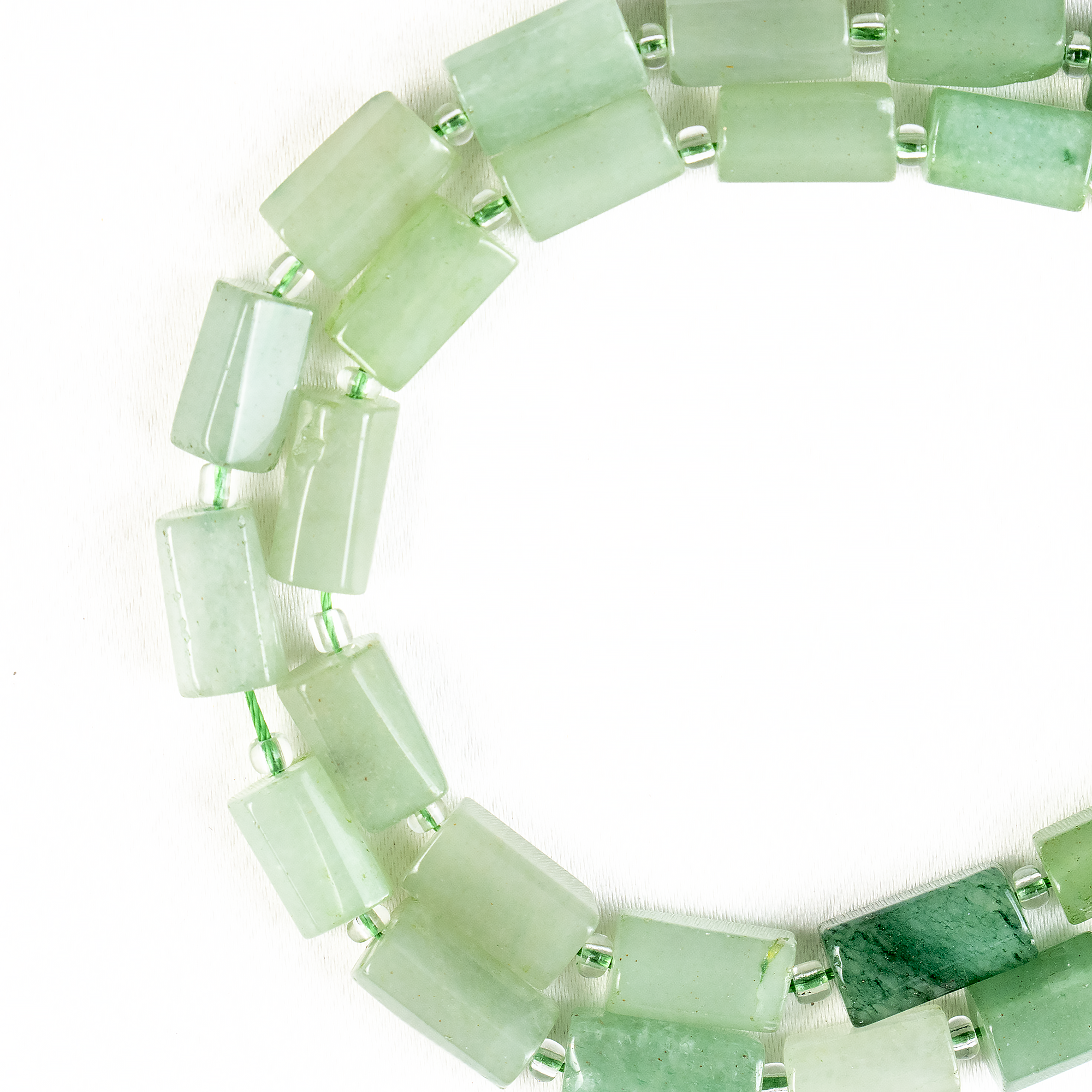 Green Aventurine Gemstone Pipe Bead, Crystal Healing Tube Beads.  DestGlow