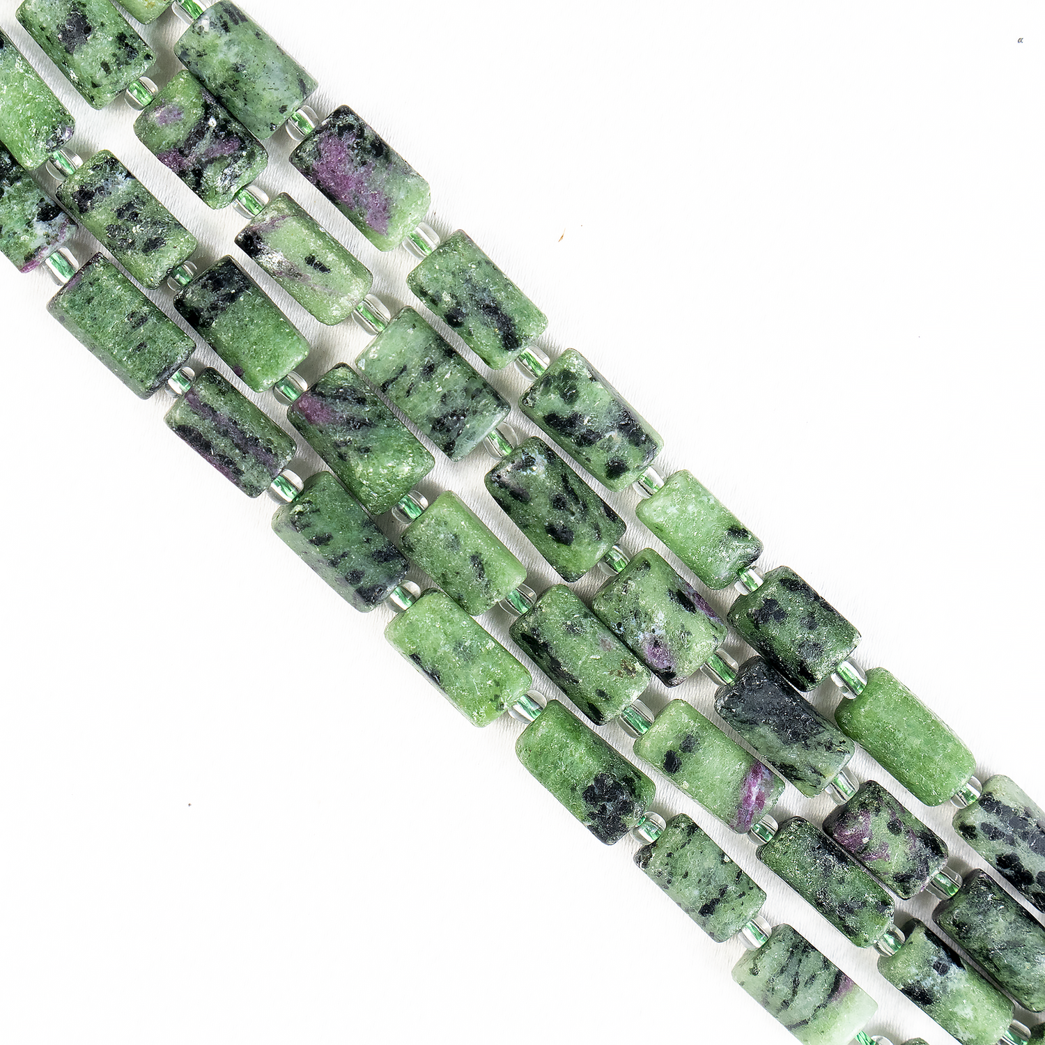 Ruby Zoisite Gemstone Pipe Bead, Crystal Healing Tube Beads.  DestGlow
