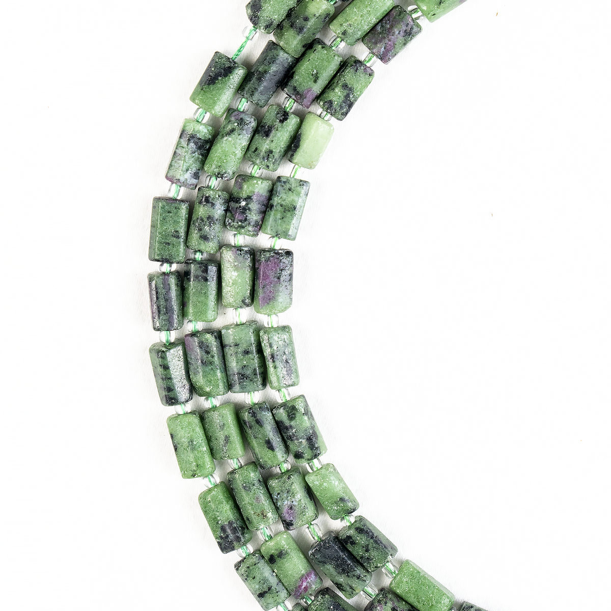Ruby Zoisite Gemstone Pipe Bead, Crystal Healing Tube Beads.  DestGlow