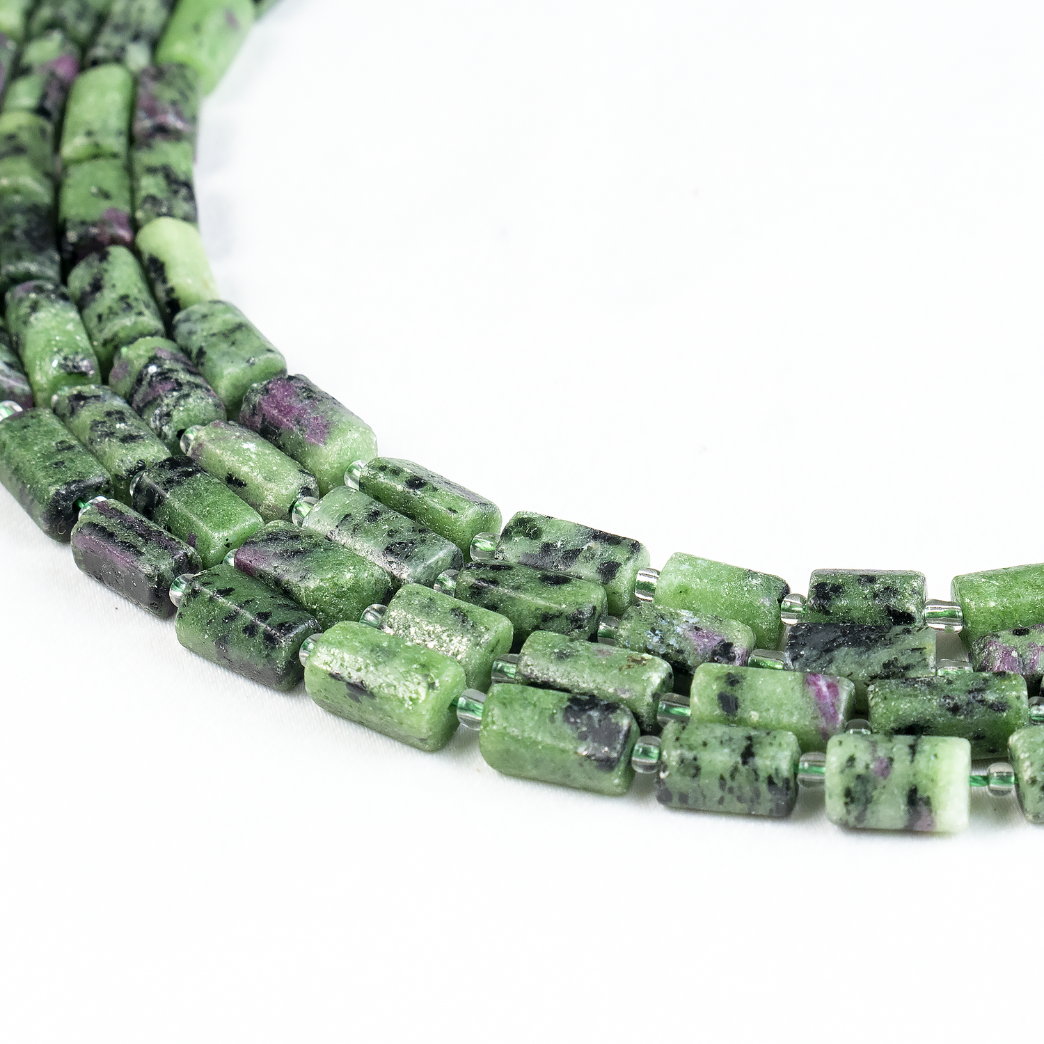 Ruby Zoisite Gemstone Pipe Bead, Crystal Healing Tube Beads.  DestGlow