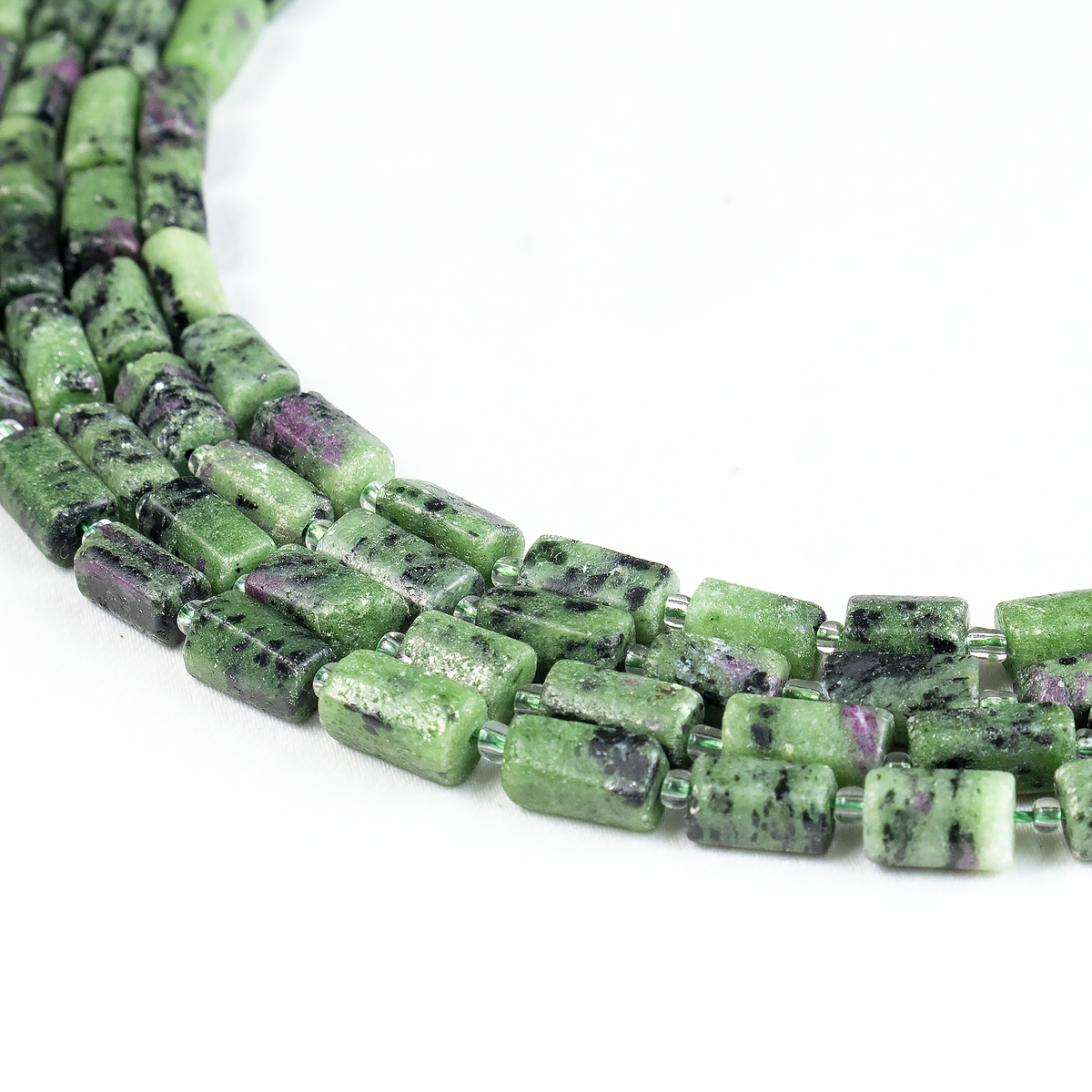 Ruby Zoisite Gemstone Pipe Bead, Crystal Healing Tube Beads.  DestGlow
