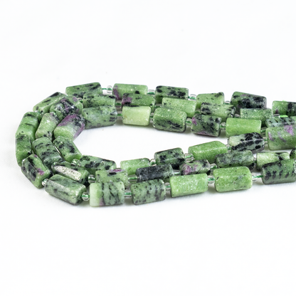 Ruby Zoisite Gemstone Pipe Bead, Crystal Healing Tube Beads.  DestGlow