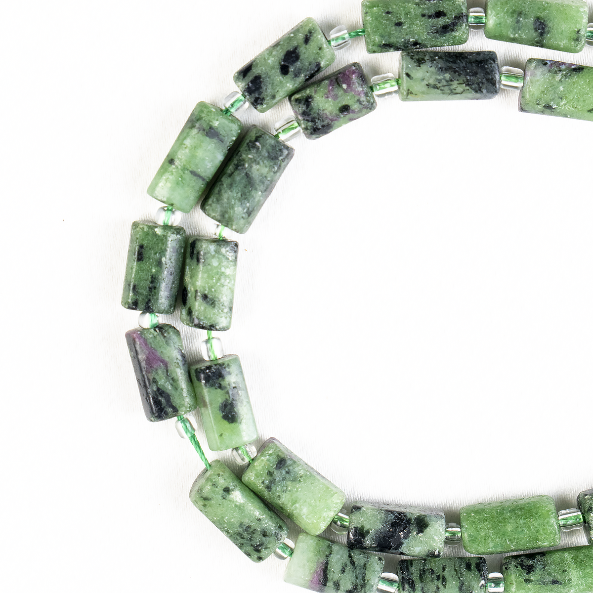 Ruby Zoisite Gemstone Pipe Bead, Crystal Healing Tube Beads.  DestGlow