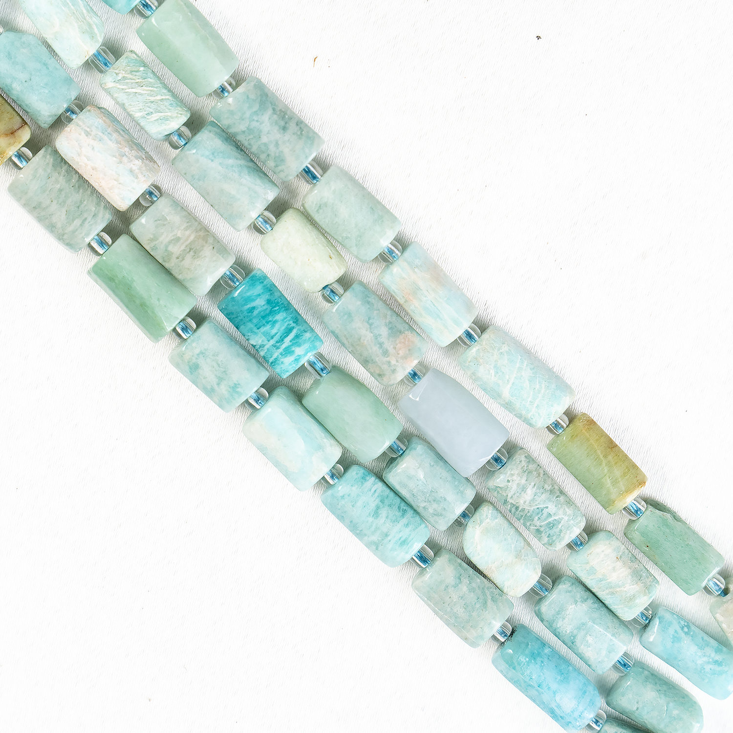 Amazonite Gemstone Pipe Bead, Crystal Healing Tube Beads.