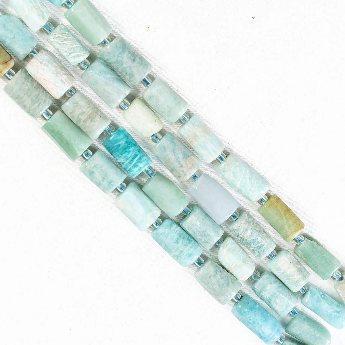 Amazonite Gemstone Pipe Bead, Crystal Healing Tube Beads.