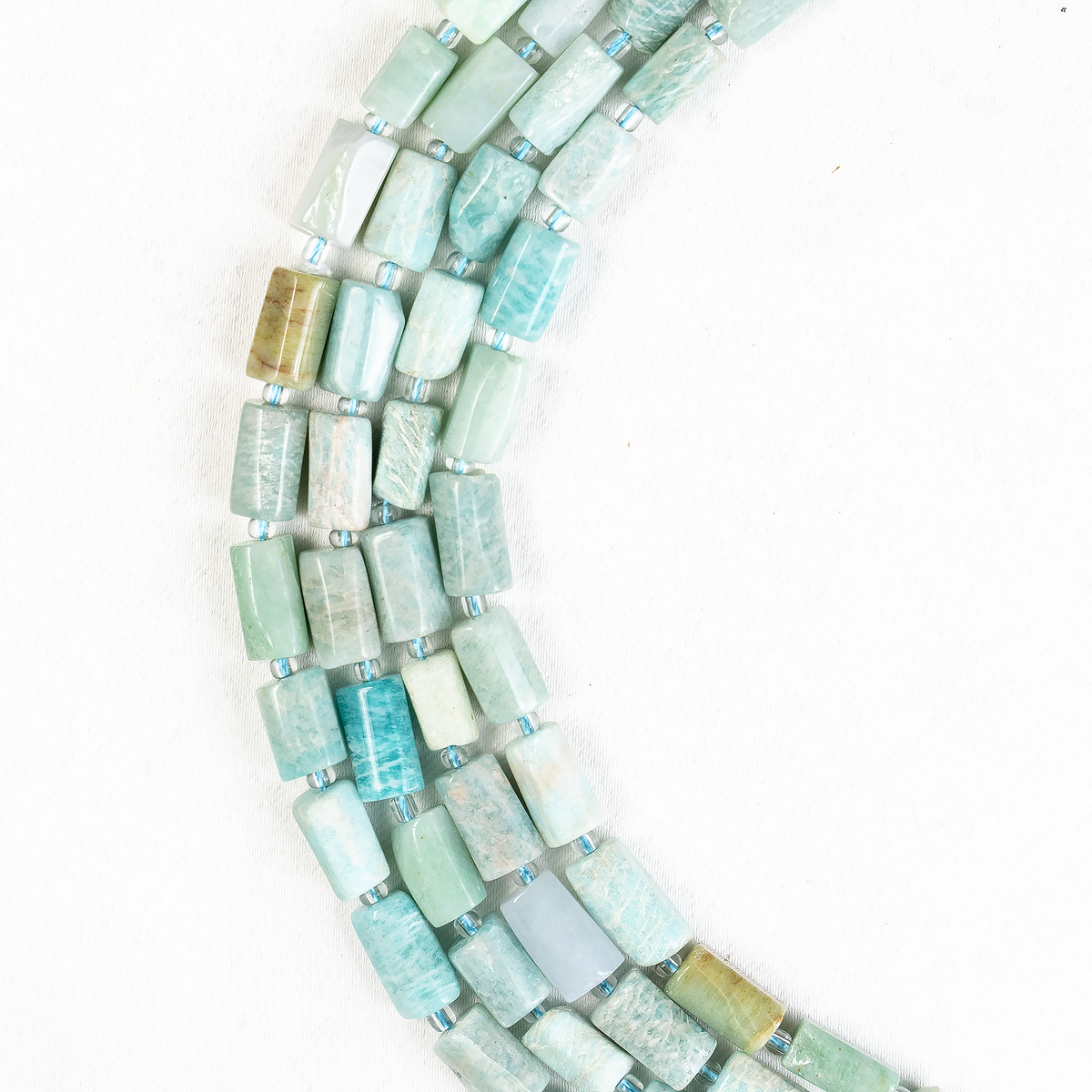 Amazonite Gemstone Pipe Bead, Crystal Healing Tube Beads.