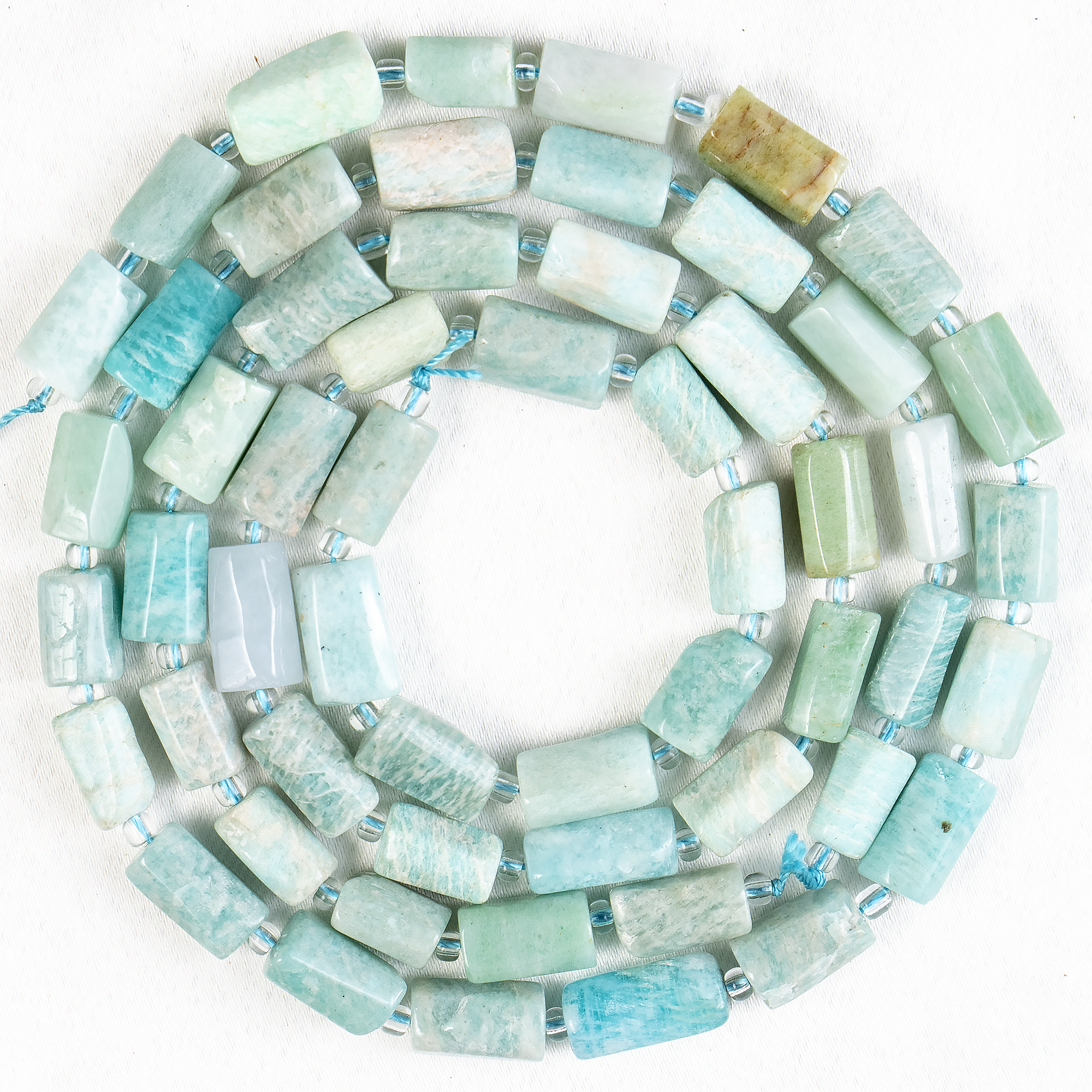 Amazonite Gemstone Pipe Bead, Crystal Healing Tube Beads.
