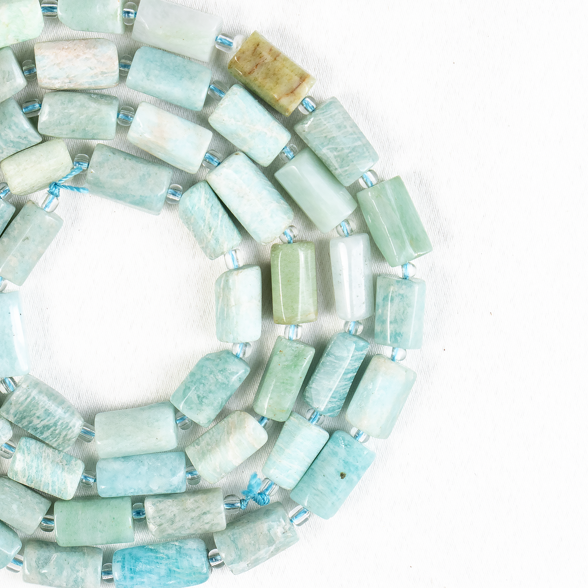 Amazonite Gemstone Pipe Bead, Crystal Healing Tube Beads.