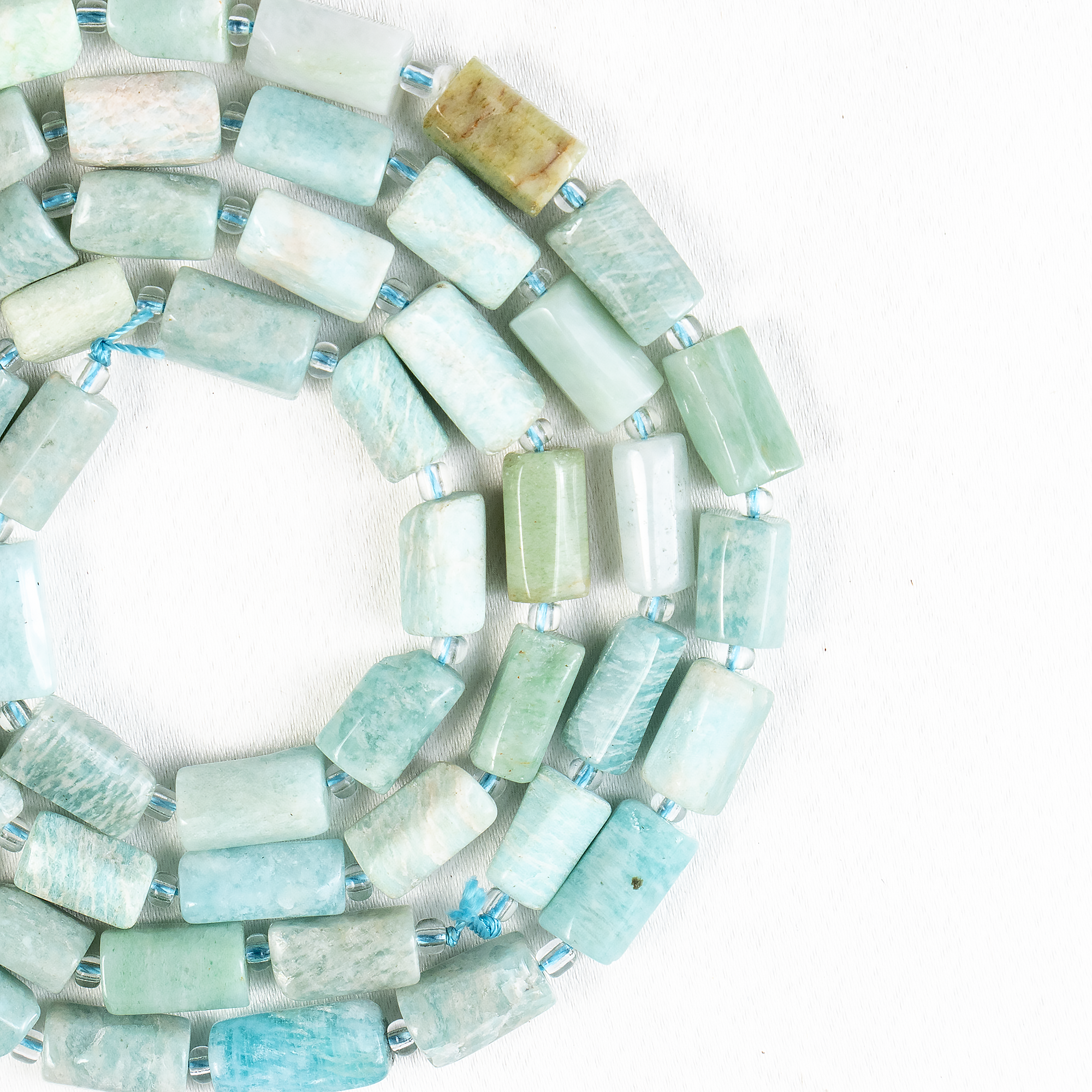 Amazonite Gemstone Pipe Bead, Crystal Healing Tube Beads.