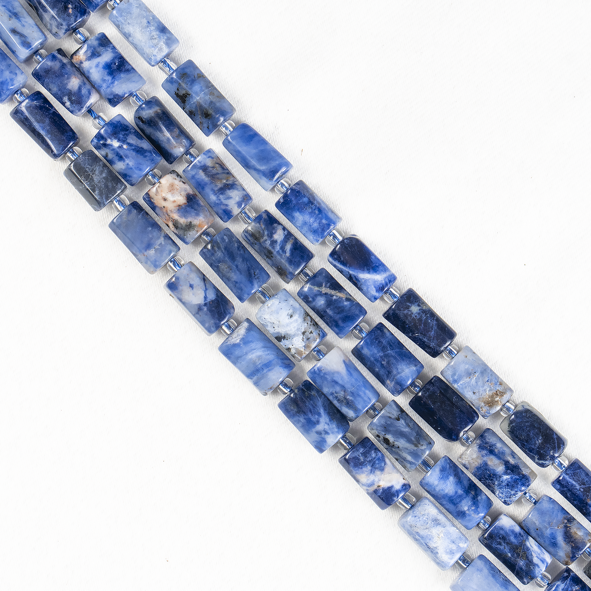 Sodalite Gemstone Pipe Bead, Crystal Healing Tube Beads.  DestGlow