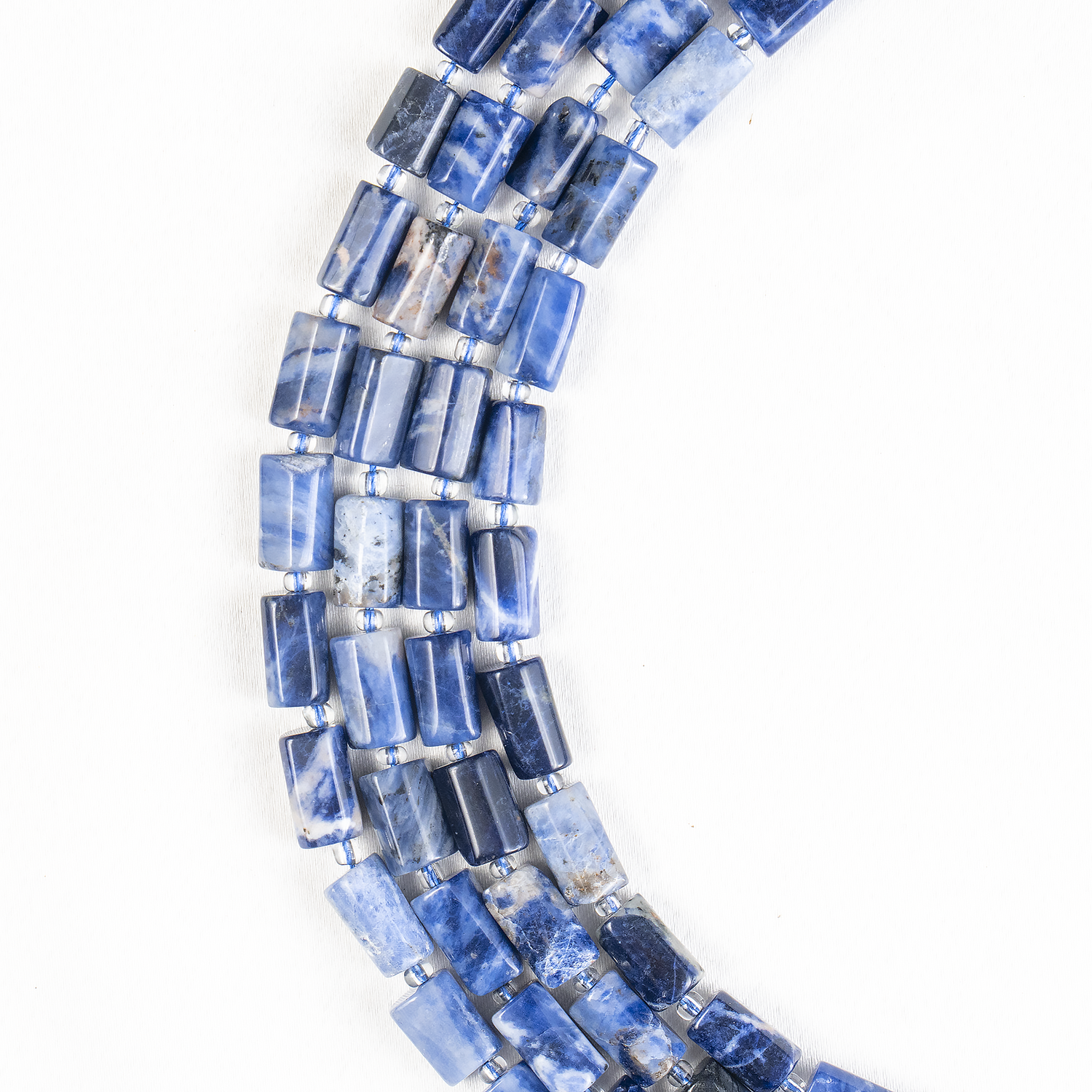 Sodalite Gemstone Pipe Bead, Crystal Healing Tube Beads.  DestGlow