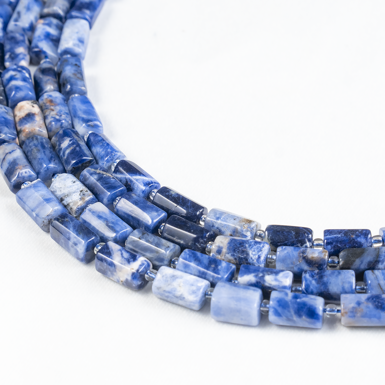 Sodalite Gemstone Pipe Bead, Crystal Healing Tube Beads.  DestGlow