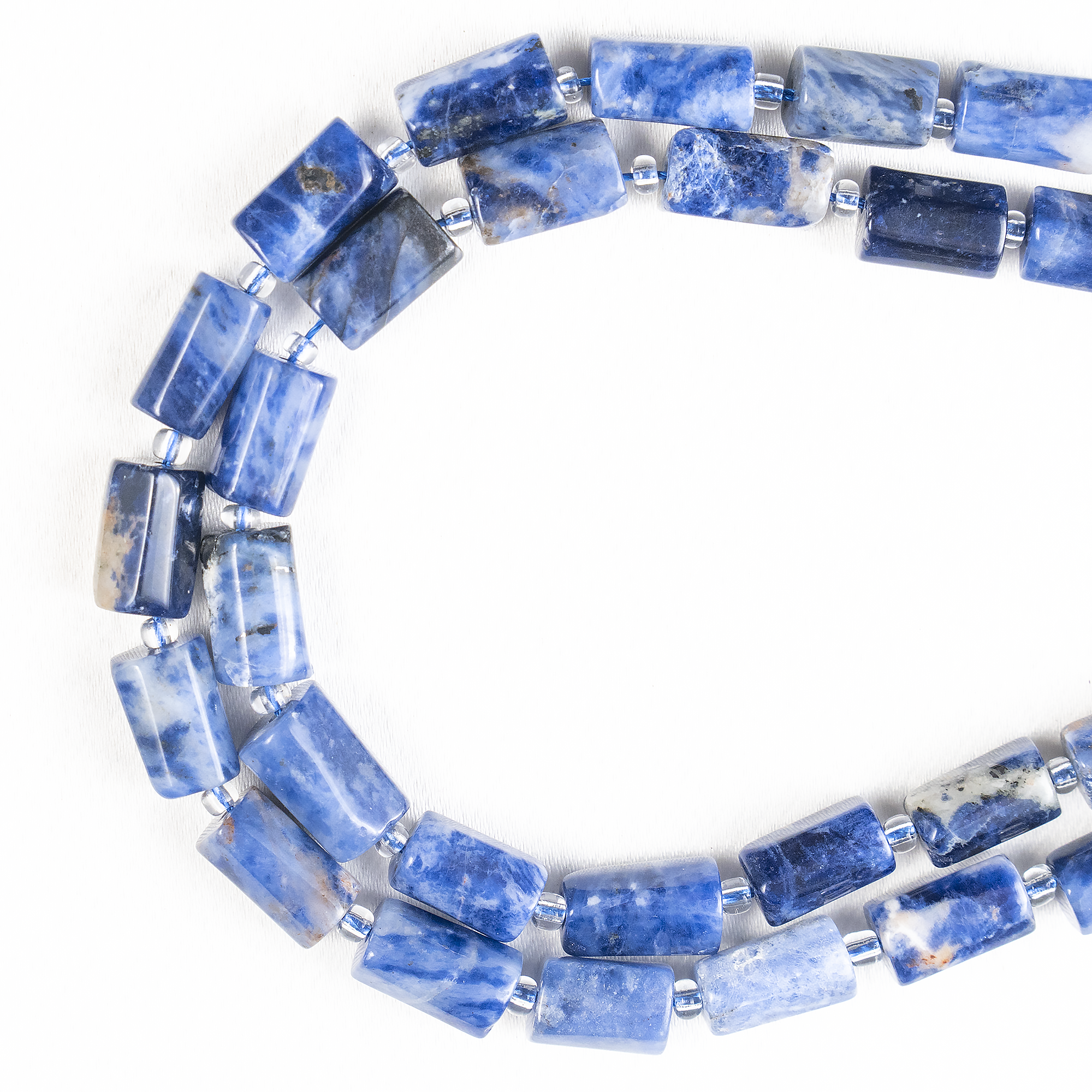 Sodalite Gemstone Pipe Bead, Crystal Healing Tube Beads.  DestGlow