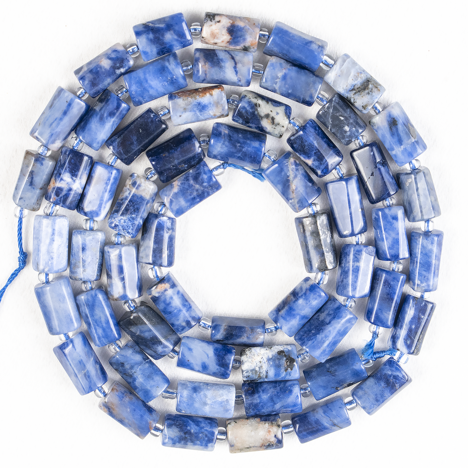 Sodalite Gemstone Pipe Bead, Crystal Healing Tube Beads.  DestGlow