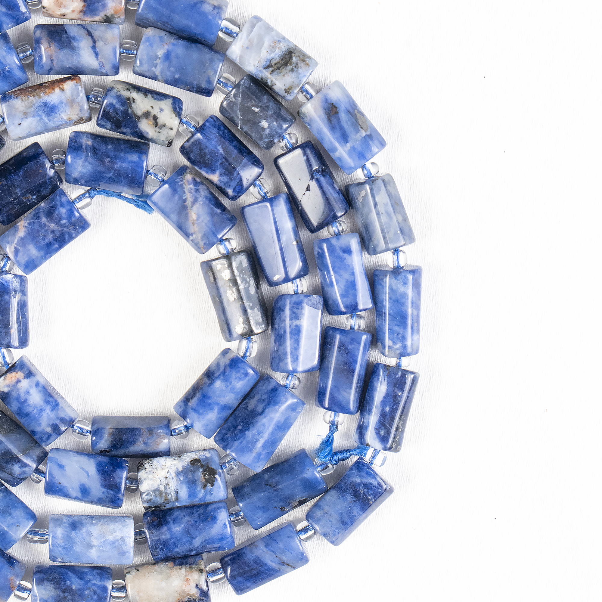 Sodalite Gemstone Pipe Bead, Crystal Healing Tube Beads.  DestGlow