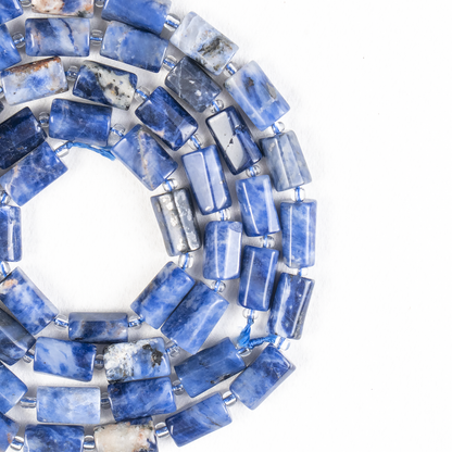 Sodalite Gemstone Pipe Bead, Crystal Healing Tube Beads.  DestGlow