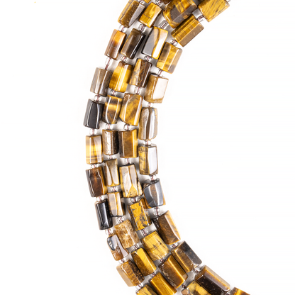 Tiger Eye Gemstone Pipe Bead, Crystal Healing Tube Beads.  DestGlow