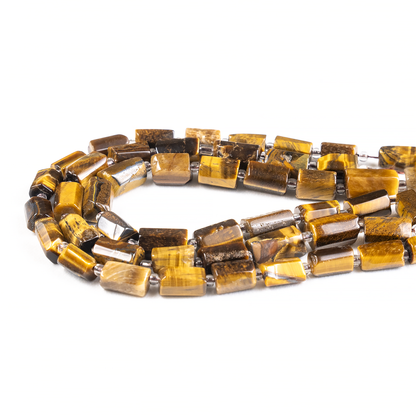 Tiger Eye Gemstone Pipe Bead, Crystal Healing Tube Beads.  DestGlow
