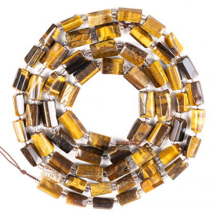Tiger Eye Gemstone Pipe Bead, Crystal Healing Tube Beads.  DestGlow