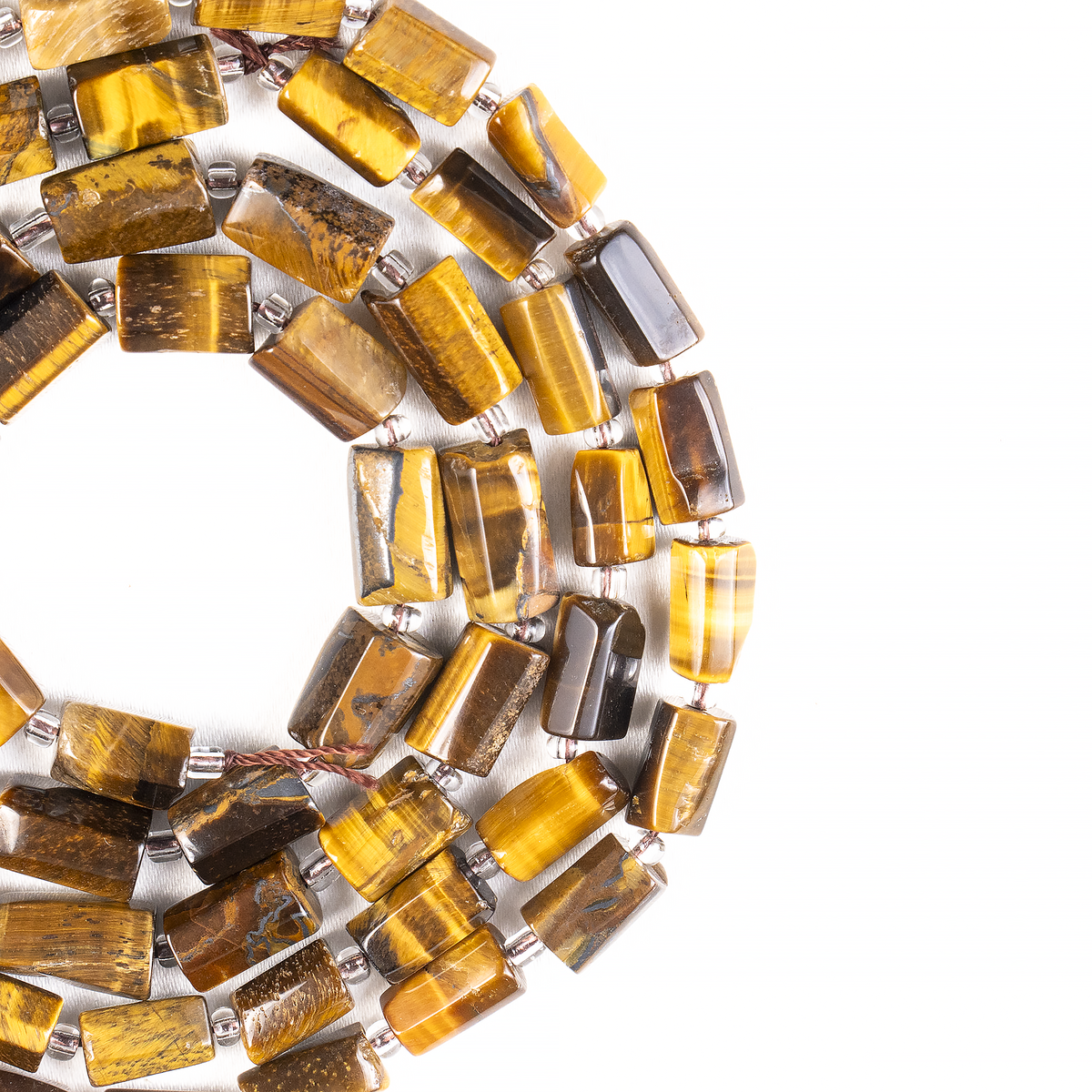 Tiger Eye Gemstone Pipe Bead, Crystal Healing Tube Beads.  DestGlow