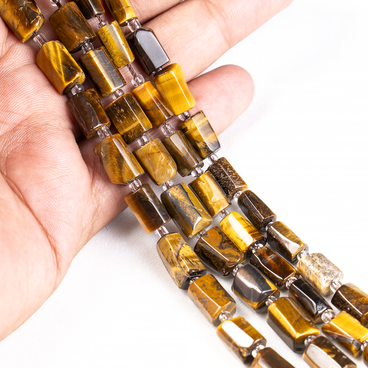 Tiger Eye Gemstone Pipe Bead, Crystal Healing Tube Beads.  DestGlow