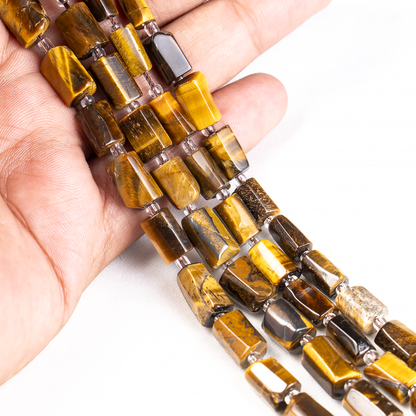 Tiger Eye Gemstone Pipe Bead, Crystal Healing Tube Beads.  DestGlow