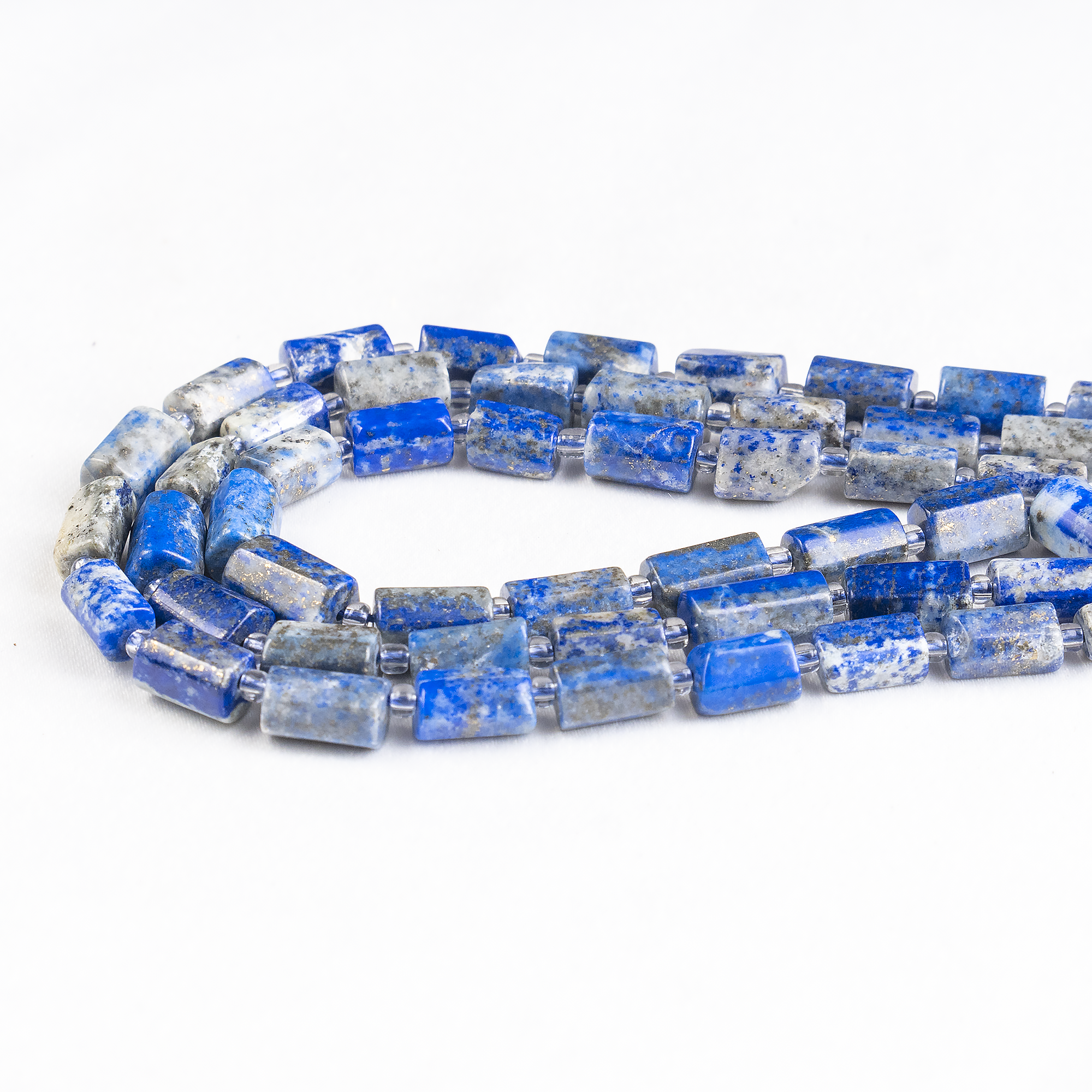 lapis Lazuli Gemstone Pipe Bead, Crystal Healing Tube Beads.
