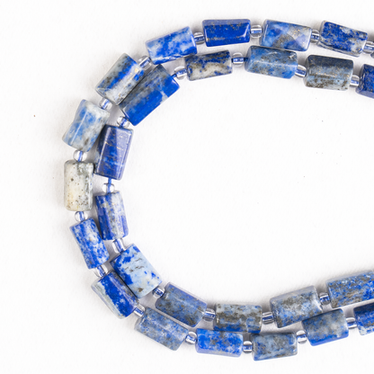 lapis Lazuli Gemstone Pipe Bead, Crystal Healing Tube Beads.