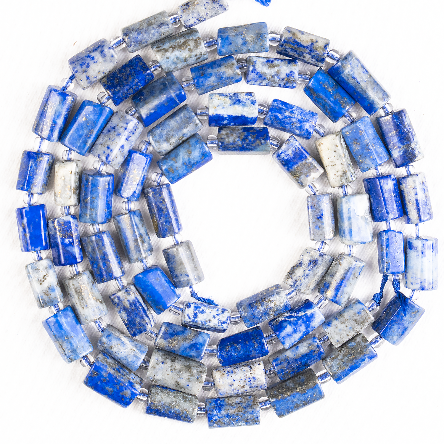 lapis Lazuli Gemstone Pipe Bead, Crystal Healing Tube Beads.