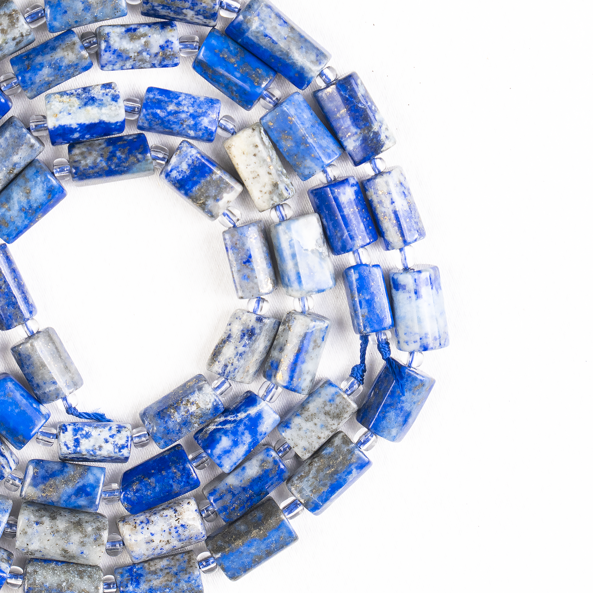 lapis Lazuli Gemstone Pipe Bead, Crystal Healing Tube Beads.