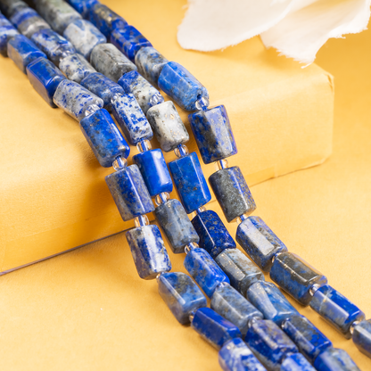 lapis Lazuli Gemstone Pipe Bead, Crystal Healing Tube Beads.