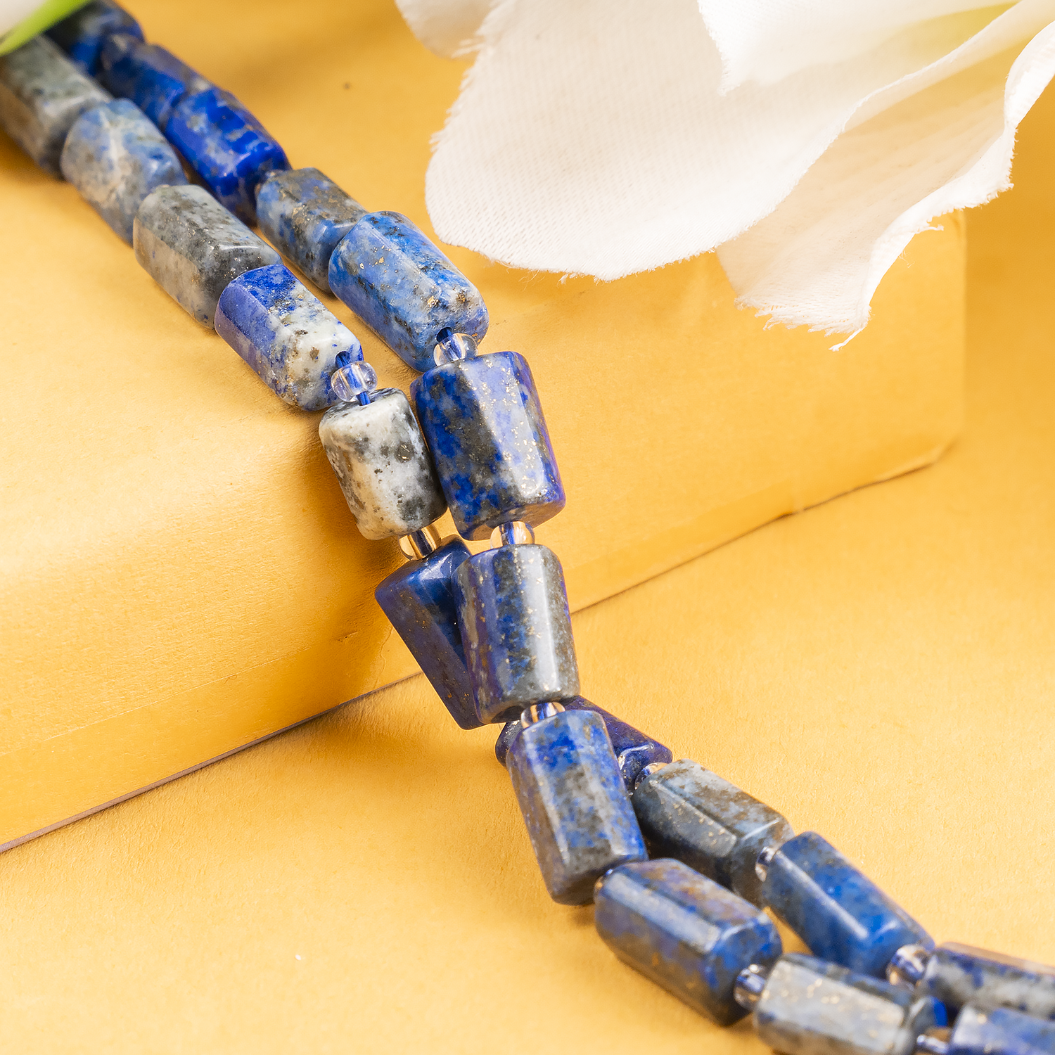lapis Lazuli Gemstone Pipe Bead, Crystal Healing Tube Beads.