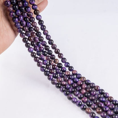 Heated Tiger Cats Eye Violet, Crystal Beads for Jewelry.