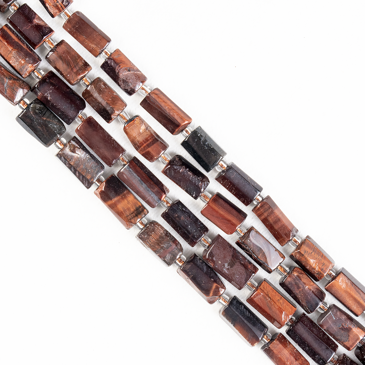 Red Tiger Eye Gemstone Pipe Bead, Crystal Healing Tube Beads.
