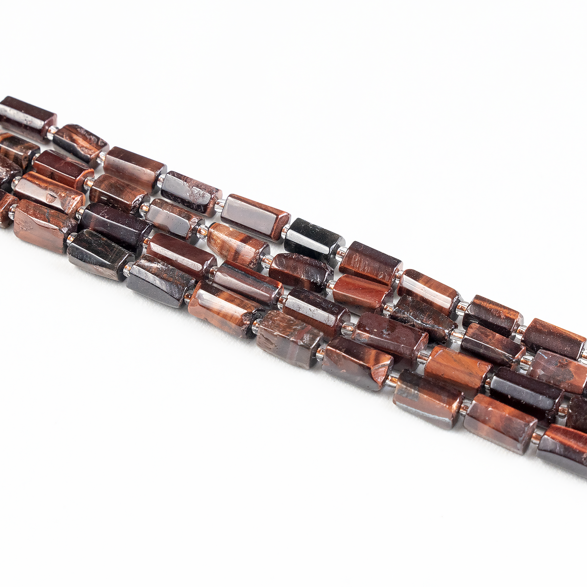 Red Tiger Eye Gemstone Pipe Bead, Crystal Healing Tube Beads.