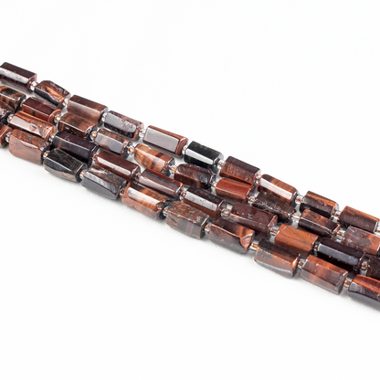 Red Tiger Eye Gemstone Pipe Bead, Crystal Healing Tube Beads.