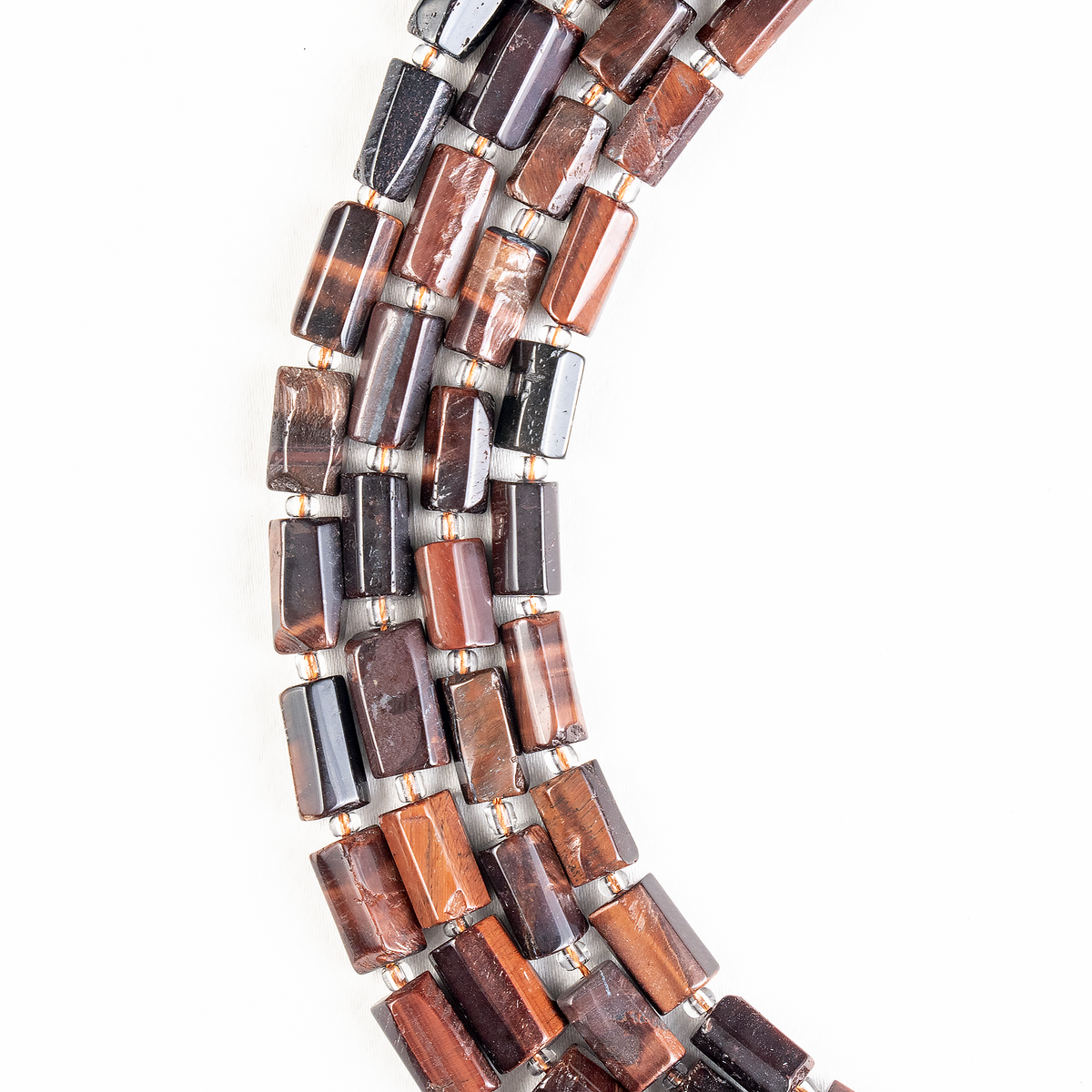 Red Tiger Eye Gemstone Pipe Bead, Crystal Healing Tube Beads.