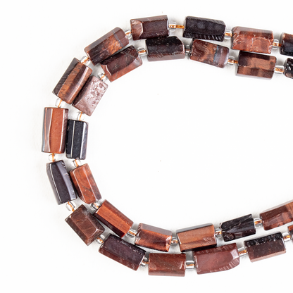 Red Tiger Eye Gemstone Pipe Bead, Crystal Healing Tube Beads.