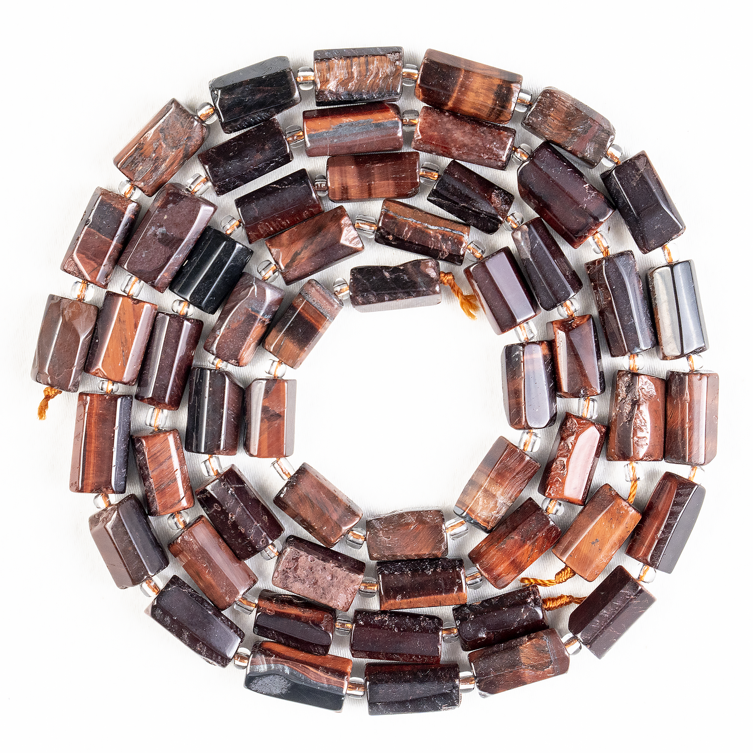 Red Tiger Eye Gemstone Pipe Bead, Crystal Healing Tube Beads.