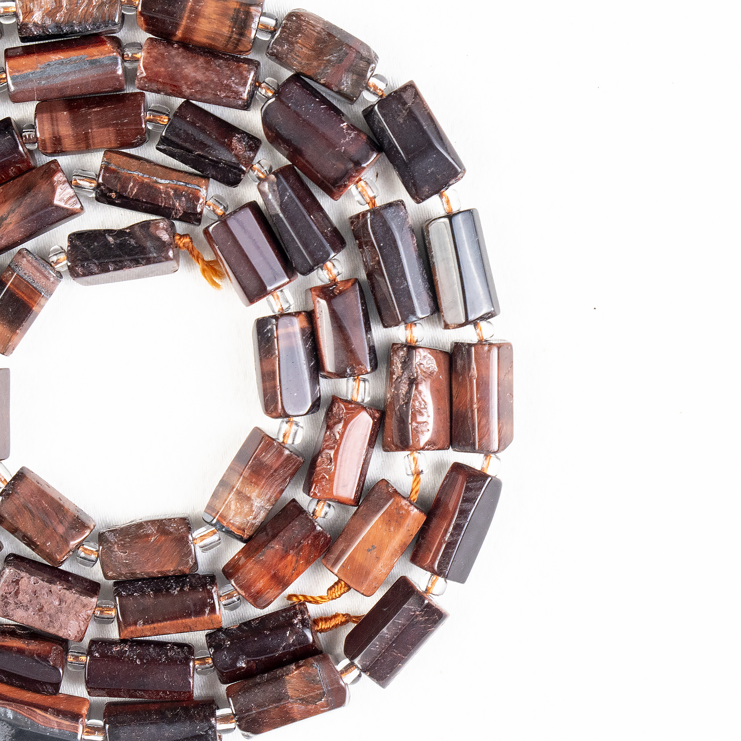 Red Tiger Eye Gemstone Pipe Bead, Crystal Healing Tube Beads.