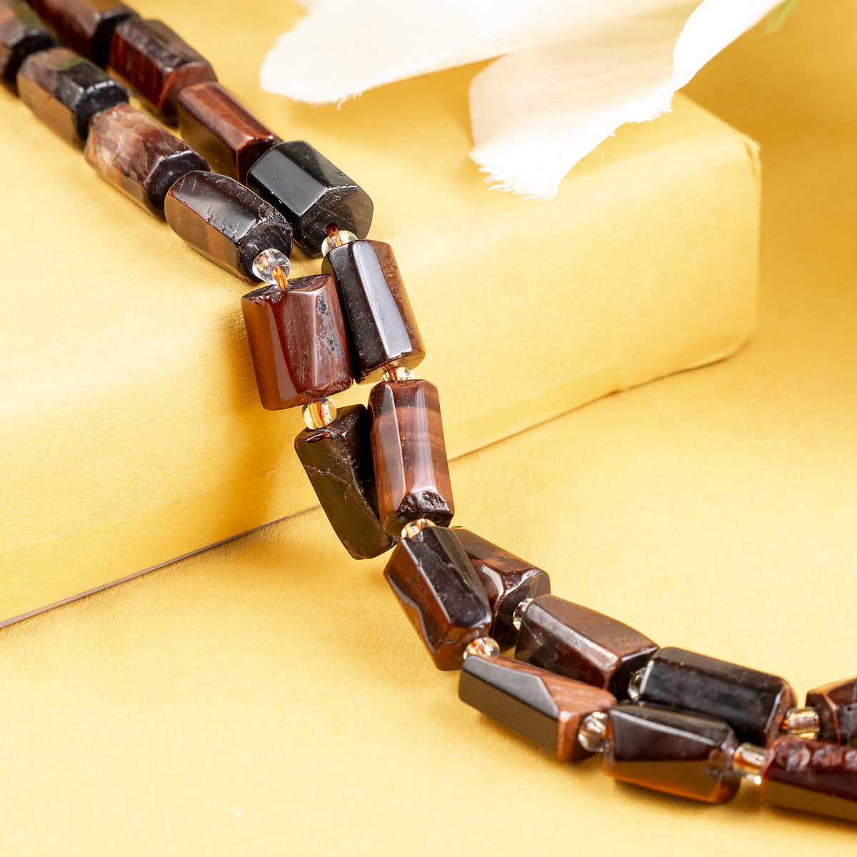 Red Tiger Eye Gemstone Pipe Bead, Crystal Healing Tube Beads.  DestGlow