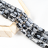 Snowflkae Obsidian  Gemstone Pipe Bead, Crystal Healing Tube Beads.  DestGlow