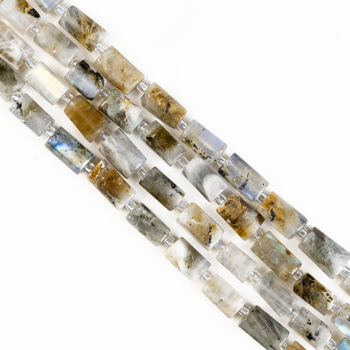 Labradorite Gemstone Pipe Bead, Crystal Healing Tube Beads.  DestGlow