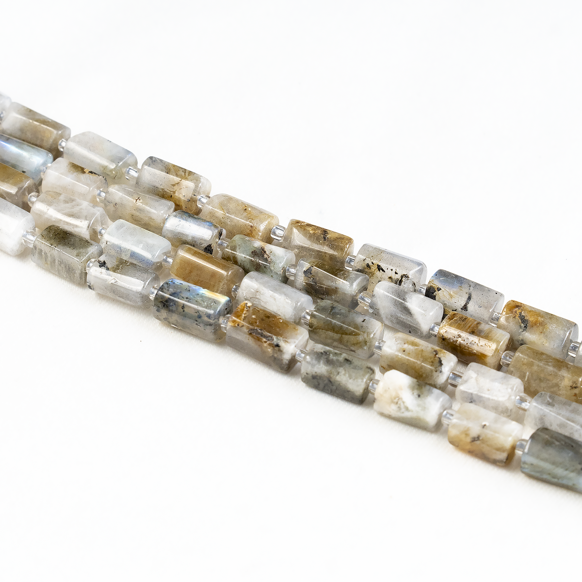 Labradorite Gemstone Pipe Bead, Crystal Healing Tube Beads.  DestGlow