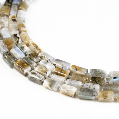 Labradorite Gemstone Pipe Bead, Crystal Healing Tube Beads.  DestGlow