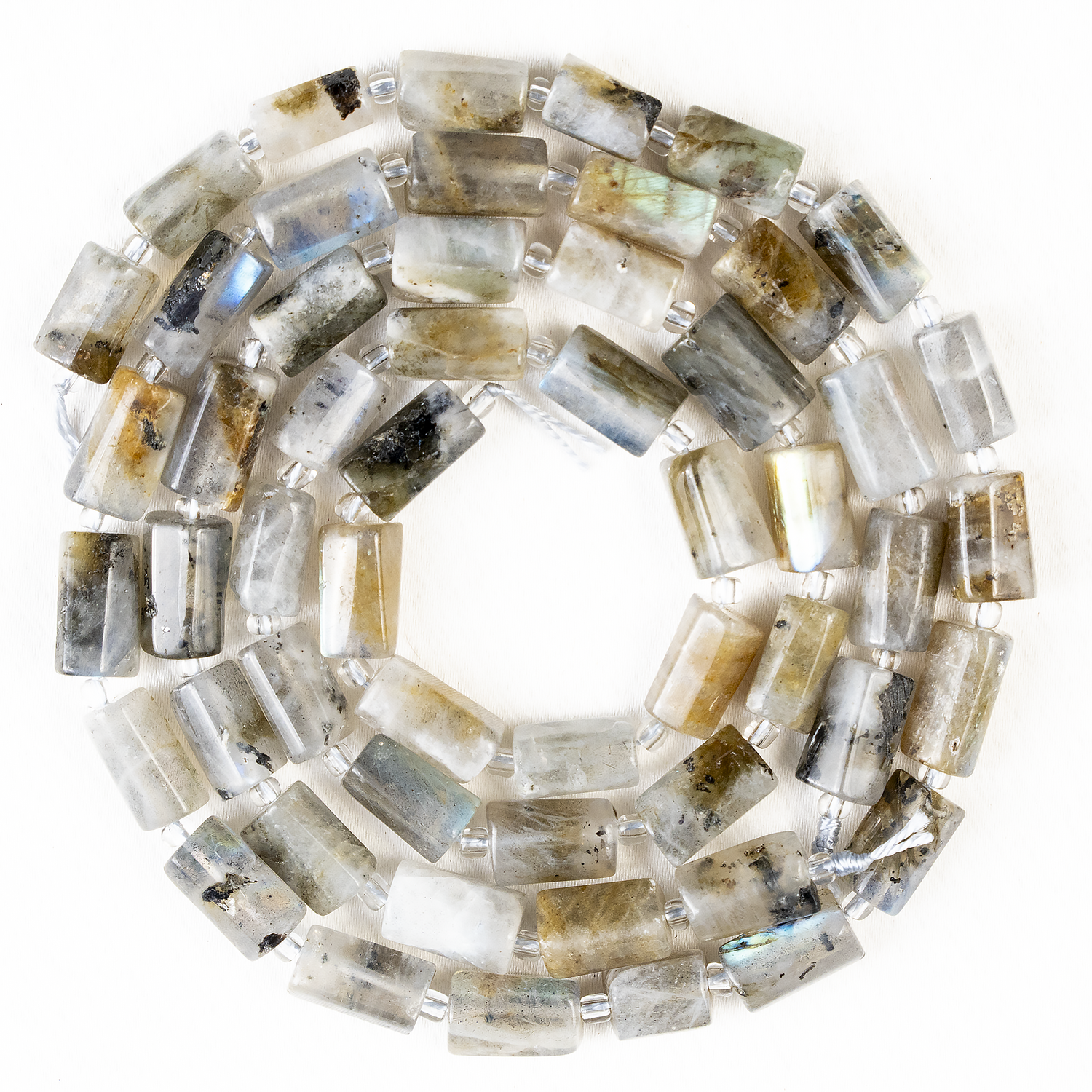 Labradorite Gemstone Pipe Bead, Crystal Healing Tube Beads.  DestGlow