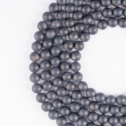 Matt Black Onyx Beads, Natural Round Crystal Beads 6mm to 10mm  DestGlow