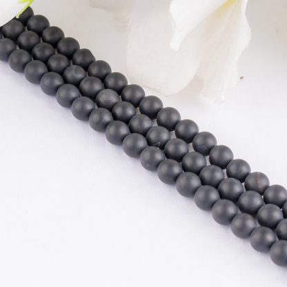 Matt Black Onyx Beads, Natural Round Crystal Beads 6mm to 10mm  DestGlow