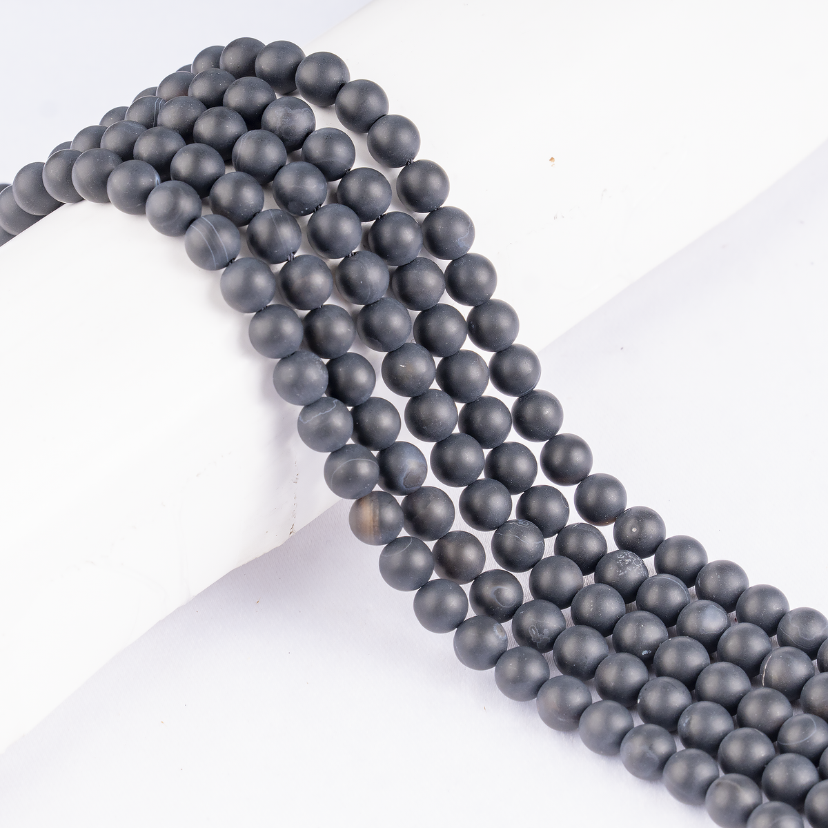 Matt Black Onyx Beads, Natural Round Crystal Beads 6mm to 10mm