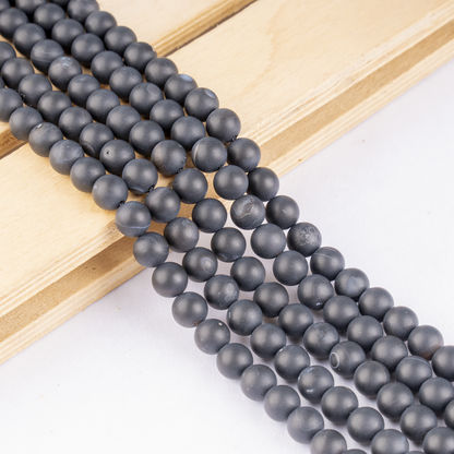 Matt Black Onyx Beads, Natural Round Crystal Beads 6mm to 10mm  DestGlow